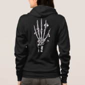 Veste À Capuche Goth déplaisant squelette main macabre métalhead (Dos)