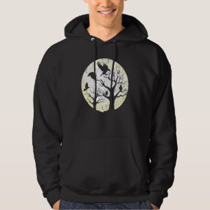 Veste À Capuche Gothic Animal Forest Bird Raven Creepy Night Moonl