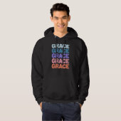 Veste À Capuche Grace de texte répétée moderne (Devant entier)