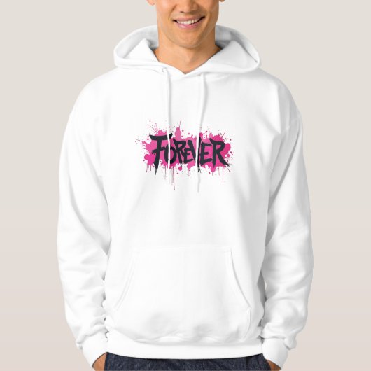 Veste À Capuche Graffiti rose "FOREVER" (Devant)