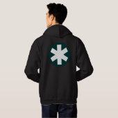 Veste À Capuche Grand Asterisk - Vert foncé et blanc (Dos entier)