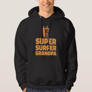 Veste À Capuche Grand-père surfeur vagues planche de surf surfant 