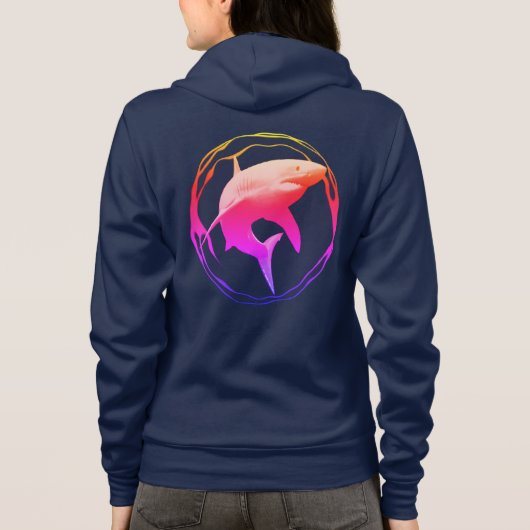 Veste À Capuche Grande conception graphique de requins blancs (Dos)
