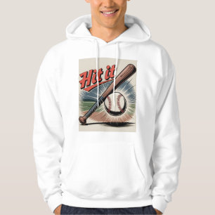 Veste À Capuche Graphique de baseball vintage "Hit It" - Sports ré