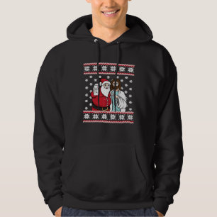 Veste À Capuche Graphique de Noël Père Noël Jesus Jingle Bros Vin
