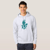 Veste À Capuche Graphisme de la nature empreinte de feuille verte (Devant entier)