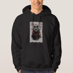 Veste À Capuche Graphisme de Raton Laveur Guerrier Samouraï, Art J