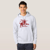 Veste À Capuche Gravure de dragon - Rouge rubis (Devant entier)