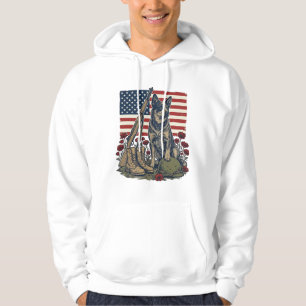 Veste À Capuche Gravure vintage commémorative patriotique Blue Hee