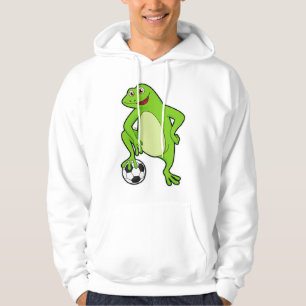 Veste À Capuche Grenouille comme joueur de football avec balle de