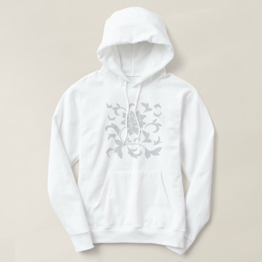 Veste À Capuche Gris floral oriental (Design devant)