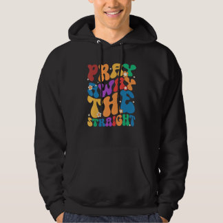 Veste À Capuche Groovy Pray Away The Straight LGBT  Pride Month