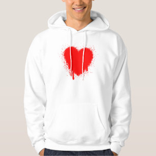 Veste À Capuche Grunge Heart - Rouge