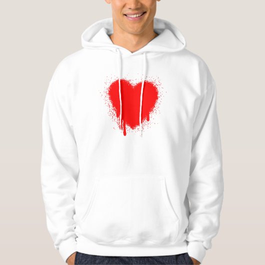 Veste À Capuche Grunge Heart - Rouge (Devant)