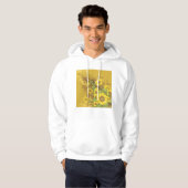 Veste À Capuche Grunge Tournesol Art Bold Rustique Jaune Floral (Devant entier)