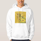 Veste À Capuche Grunge Tournesol Art Bold Rustique Jaune Floral (Devant)