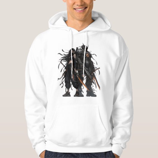 Veste À Capuche Guerriers d'anime (Devant)