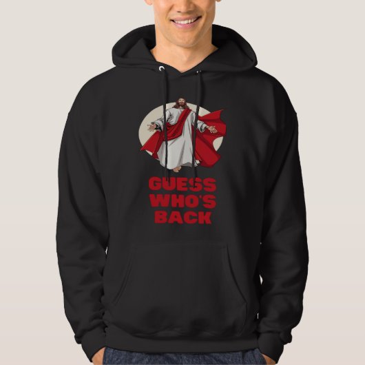 Veste À Capuche Guess Whos Back Jesus Easter Religious Men Women K (Devant)