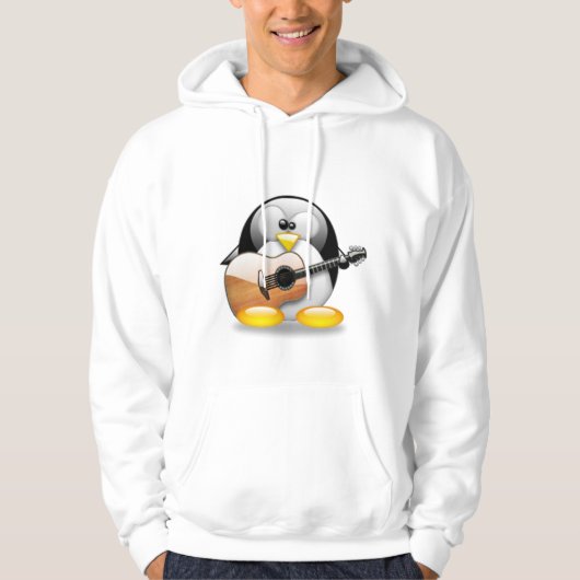 Veste À Capuche Guitare acoustique Tux (Linux Tux) (Devant)