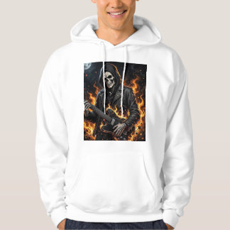 Veste À Capuche Guitare de feu squelette de roche Dark Streetwear