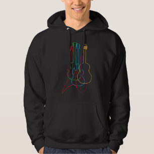 Veste À Capuche Guitares Colorées Électriques Acoustiques Classiqu