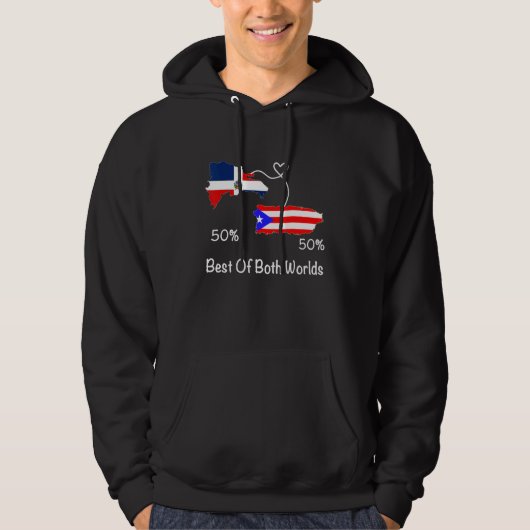 Veste À Capuche Half Puerto Rican Half Dominican Flag Map Combined (Devant)