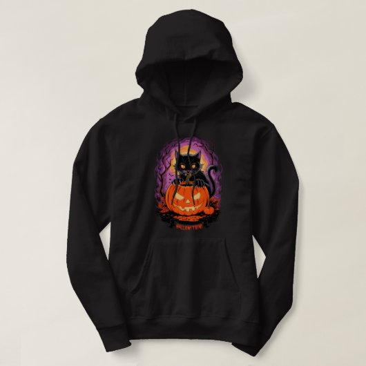 Veste À Capuche Halloween Chat Halloween Trini (Design devant)