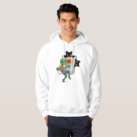 Veste À Capuche Halloween de chat effrayant (Devant entier)