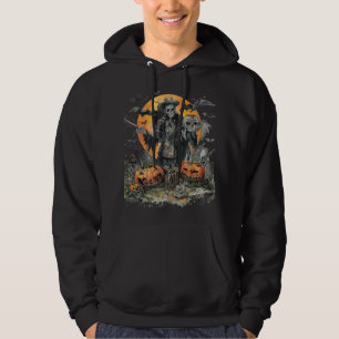 Veste À Capuche Halloween,Le gentleman crâne de la lune de récolte