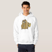 Veste À Capuche Hamster de dessin animé marron avec fromage (Devant entier)