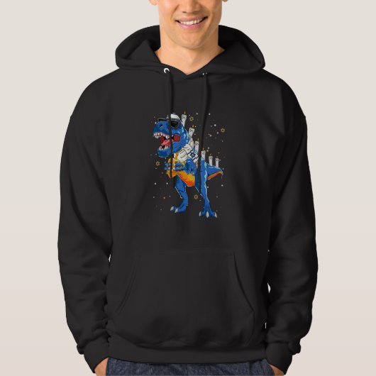 Veste À Capuche Hanoukka Dinosaur Menorasaurus Rex Dino Chanukah (Devant)