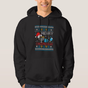 Veste À Capuche Hanukkah Juif Joyeux Noël Chrismukkah Pull Ugly S