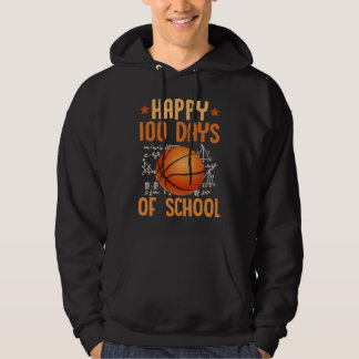 Veste À Capuche Happy 100 Days Of School Basketball Math Teacher