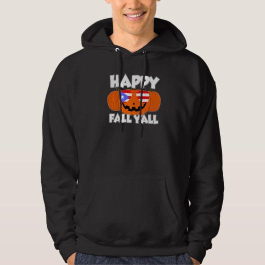 Veste À Capuche Happy Fall Y'all Thanksgiving Pumpkin Puertorico G (Devant)