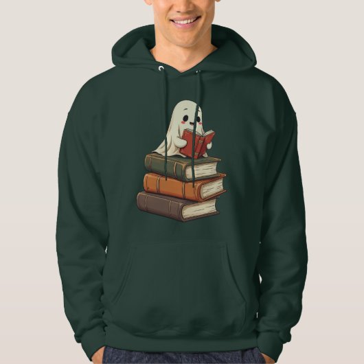 Veste À Capuche Happy Ghost Reader - Funny Bookworm (Devant)