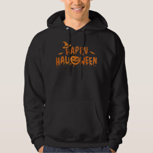 Veste À Capuche Happy halloween with scary pumpkin face and witch