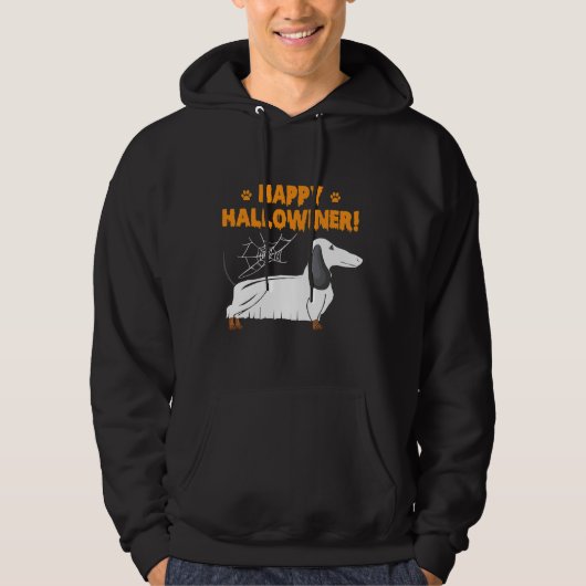 Veste À Capuche Happy Halloweiner Dachshund Ghost (Devant)