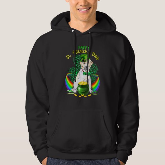 Veste À Capuche Happy Jour de la Saint Patrick Labrador Leprechaun (Devant)