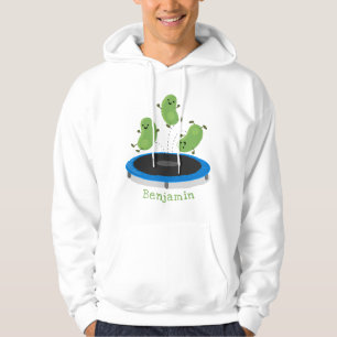 Veste À Capuche Haricots verts drôles mignons sur trampoline dessi