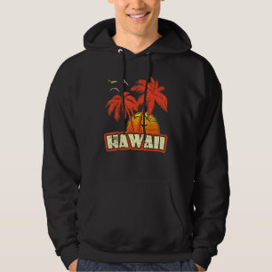 Veste À Capuche Hawaii Summer Palm Trees 80s Beach Sunset