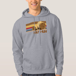 Veste À Capuche hay hun Hay bale Funny Farm Life Pays Hayfield