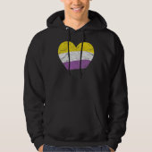 Veste À Capuche Heart with Non Binary Flag Nonbinary Pride Month (Devant)