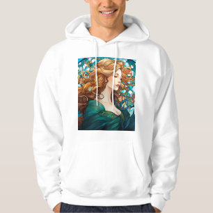 Veste À Capuche Helena - Femme blonde foncée dans le style Art Nou