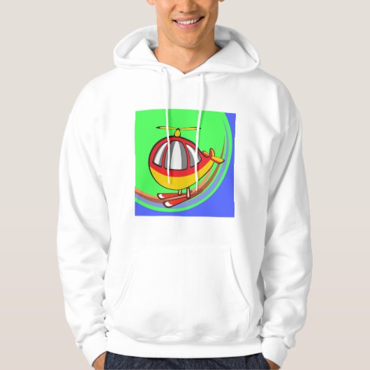 Veste À Capuche Hélicoptère Jaune Et Rouge (Devant)