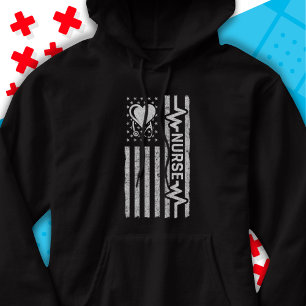 Veste À Capuche Héros américain Drapeau Héros Coeur Infirmière App