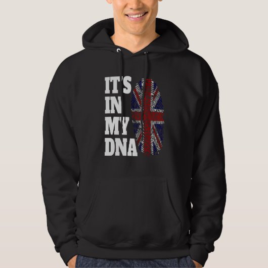 Veste À Capuche Heureux C'est Dans Mon ADN Drapeau Angleterre Roya (Devant)