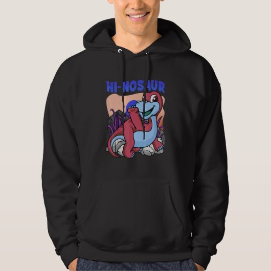 Veste À Capuche Hinosaure Inspiré Hello Saurus Salutations connexe (Devant)