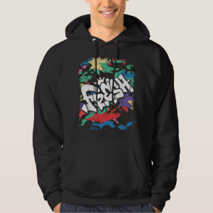 Veste À Capuche Hip Hop Frais 80s 90s École Ancienne Camo Rap Urba