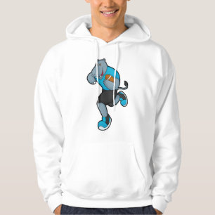 Veste À Capuche Hippo comme joueur de football avec football