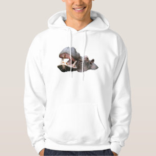 Veste À Capuche Hippopotame Sweats à capuche pour hommes blancs